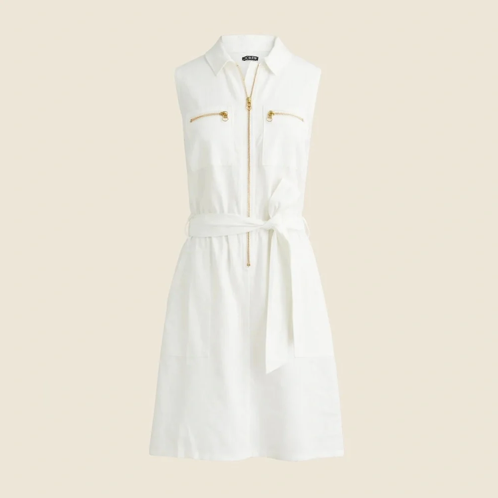 J.Crew Zip-front linen-blend dress CA422